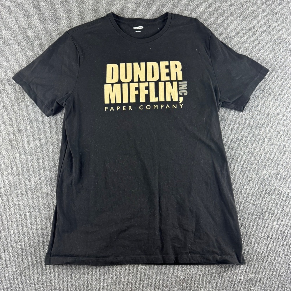 Old Navy The Office Dunder Mifflin Paper Company Graphic T-Shirt Black Large